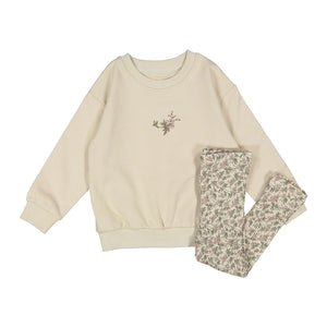 Baby Girl Sweatshirt Set | Mauve Garden | Ladida AW25