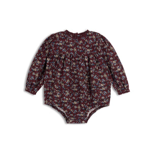 Baby Girl Romper | Brushed Floral Dress Collection | Wine | Looms | AW25