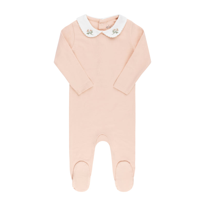 Baby Girl Layette Set 5 Piece Jersey Cotton Embroidered Collar