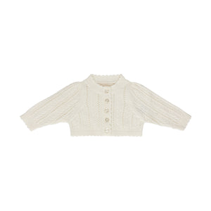 Baby Neutral Overall Set | Cable Pointelle Knit Collection | Ivory | Looms | AW25