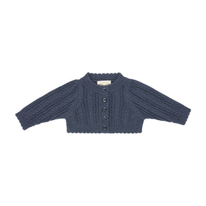 Baby Boy Overall Set | Cable Pointelle Knit Collection | Blue | Looms | AW25