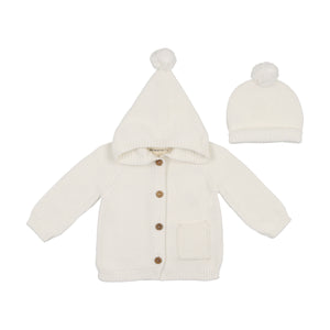 Baby Neutral Sweater + Hat | Cream | Mema Knits | SS25
