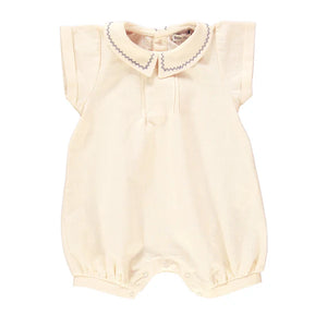 Baby Boy Romper | Milo | Pearl Lace | Bebe Organic  | SS25