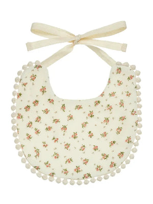 Baby Bib | Lace Trimmed Muslin | Ditsy Floral | Little Trendy