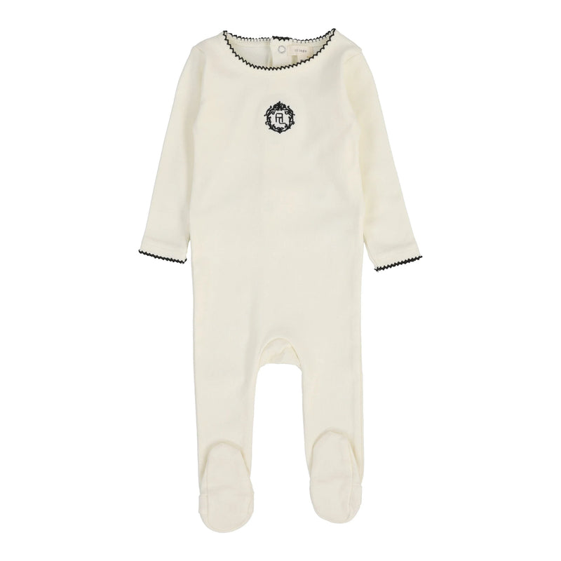 Lil Legs Stitch Ribbed Footie - Taupe main image 0
