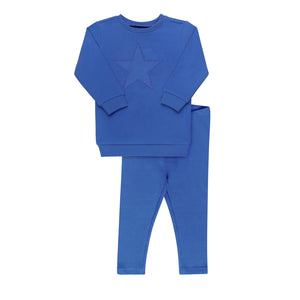 Baby Boy Sweatshirt Set | Ribbed Star | Cobalt | Tricot | AW25