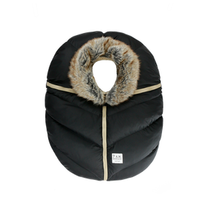 7AM | Car Seat Cocoon | Faux Fur |  Black