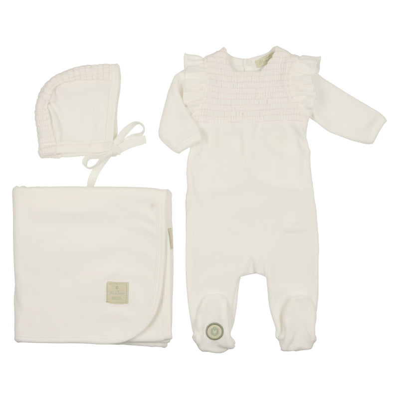 Baby Girl Layette Set Countess of Smocking Ivory & Rose Mon Tres