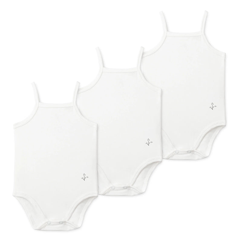 Spaghetti Strap Boy Bodysuit Undershirt Solid White 3 Pack Lil