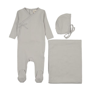 Baby Boy Layette Set | Pointelle | Gray Dawn | Mema Knits | SS26