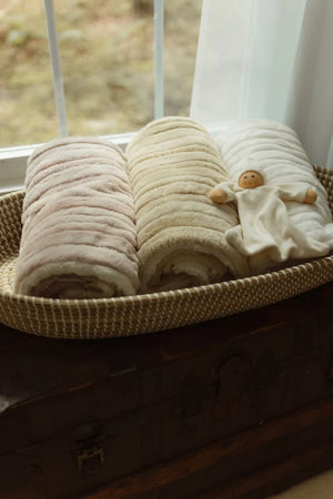 Baby Girl Blanket | Lux Fur | Mauve Panel | Peluche