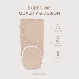 Baby Easy Swaddle Blankets w/ Zipper - 3 Pack by Comfy Cubs: Light Blush/Blush/Mauve / Small (0-3 Months)