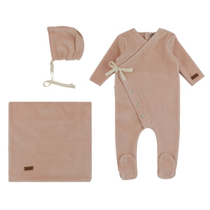 Baby Girl Layette Set | Velour Wrap Collection | Blush | Cream Bebe | AW23