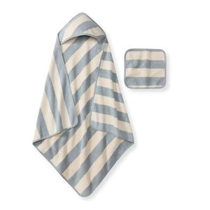 Organic Cotton Towel & Washcloth Set | Rugby Stripe | Quarry | Burt's Bees