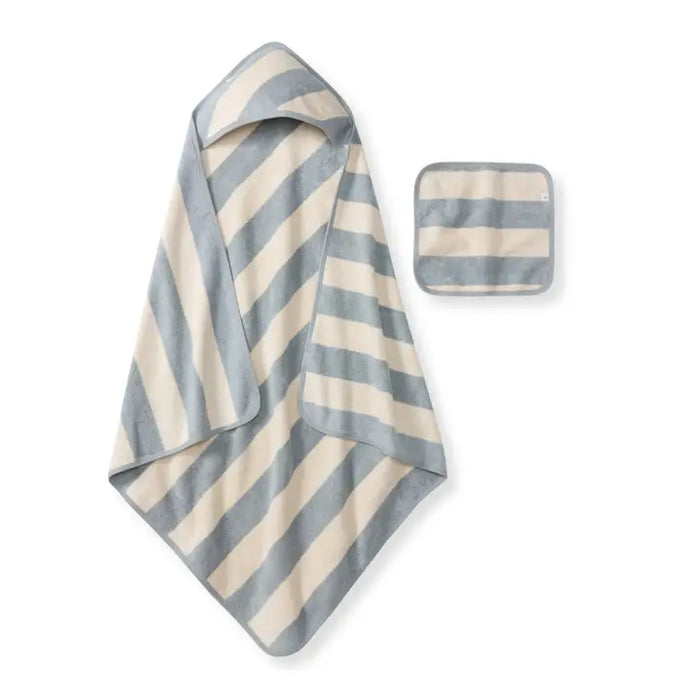 Organic Cotton Towel & Washcloth Set | Rugby Stripe | Quarry | Burt's Bees