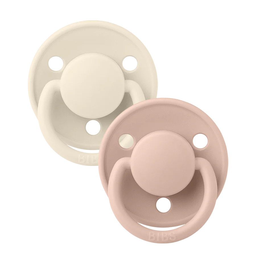 Baby Pacifier | BIBS De Lux | Silicone| Ivory/Blush | 2 Pack