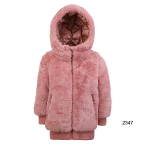 Baby Girl Jacket & Sweater | Jacket | Fur | Mauve | Pramie | AW23