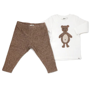 Baby Neutral Outfit | Ragdoll Bear | Cream/Mushroom Heather | Oh Baby! | AW23