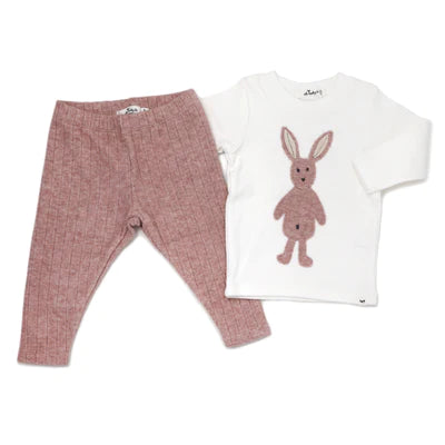 Baby Girl Outfit | Ragdoll Bunny | Cream/Blush Heather | Oh Baby! | AW23