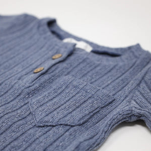 Baby Boy Outfit | Cable Pocket Henley | Denim | Oh Baby! | AW23