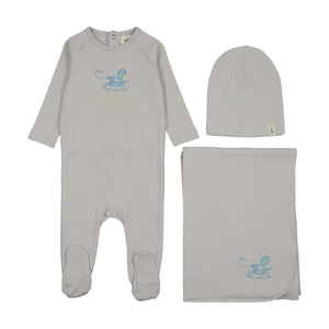 Baby Boy Layette Set | Horse Rocker | Gray Dawn | Mema Knits | SS26