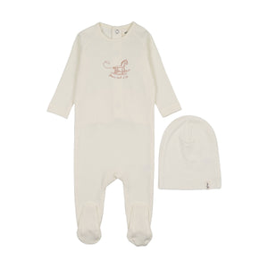 Baby Neutral Footie + Hat | Horse Rocker | Ivory | Mema Knits | SS26