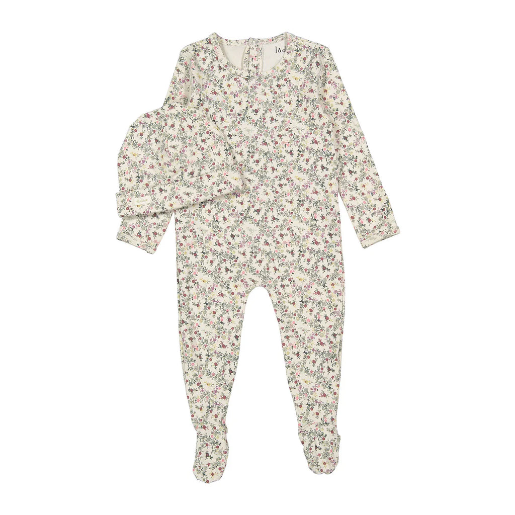 Baby Girl Footie + Hat | Circle Floral Print | Ladida | AW25