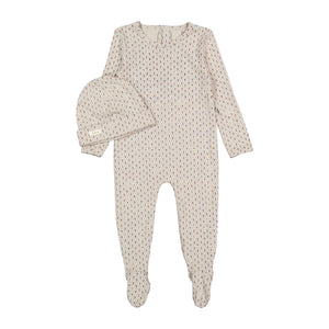 Baby Girl Footie + Hat | Wheat Print | Ladida | AW25