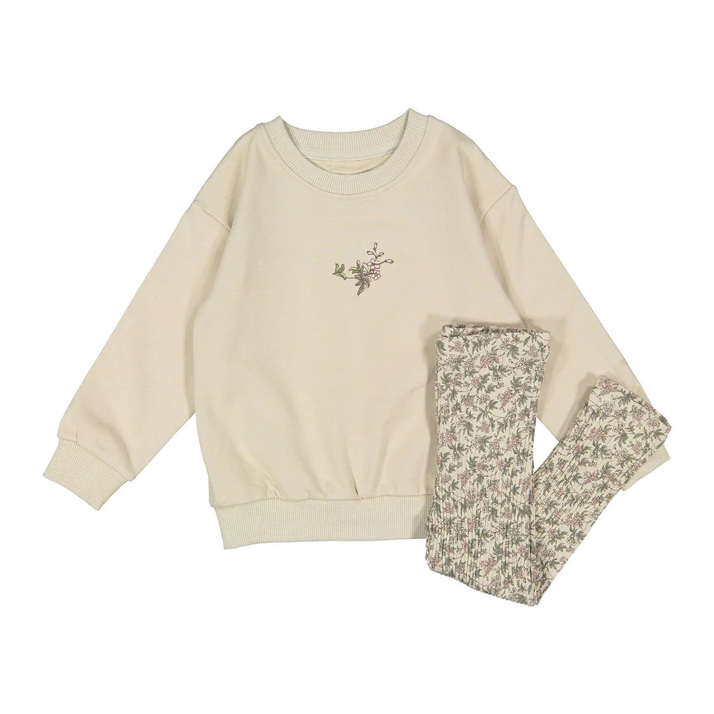 Baby Girl Sweatshirt Set | Mauve Garden | Ladida AW25