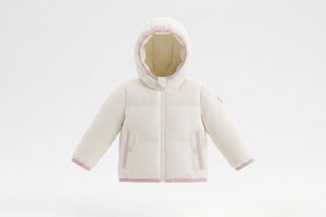 Baby Girl Jacket | Ivory With Pink Binding | Pramie | AW26