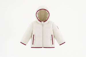 Baby Girl Jacket | Ivory With Red Binding | Pramie | AW26