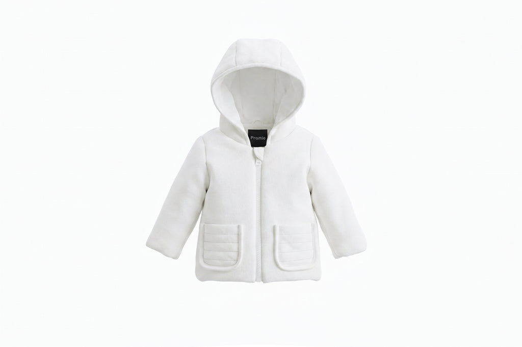 Baby Neutral Jacket Set | Velour Baby Jacket Hat & Blanket Ivory | Pramie | AW26