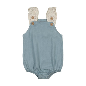 Baby Girl Romper |  Daisy Denim | Denim | Mon Tresor | SS26