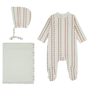 Baby Girl Layette Set |  Vintage Flower Stripes | Cadeau