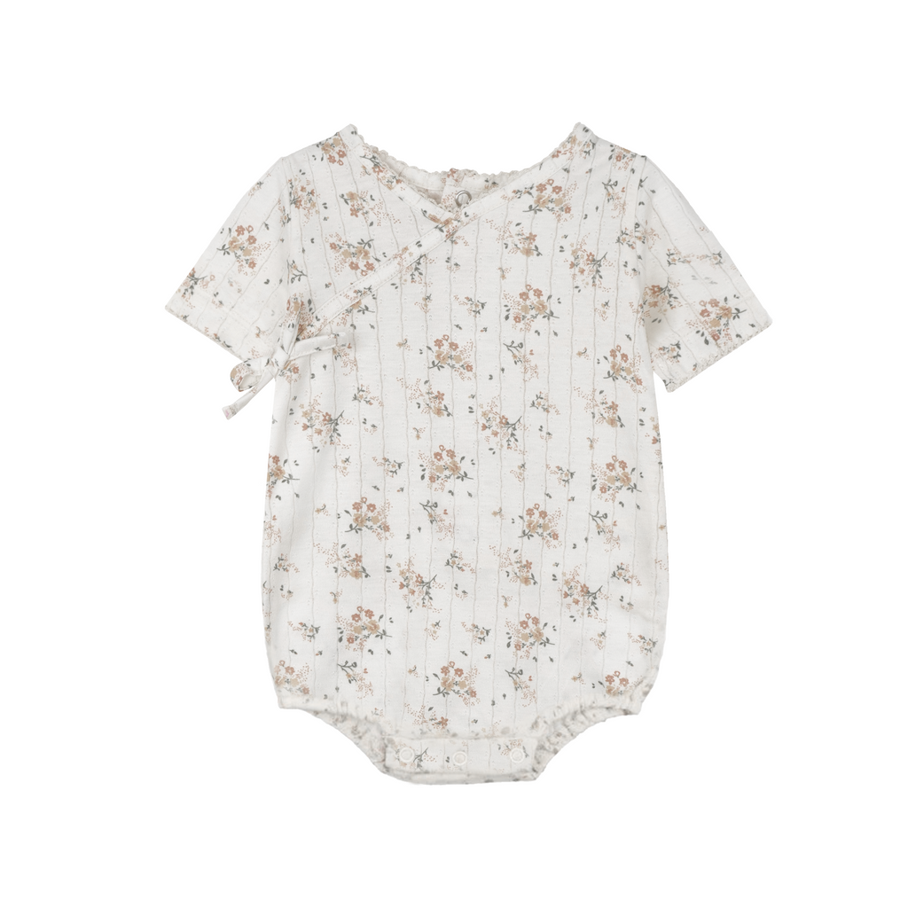 Baby Girl  Romper | Ribbed Floral Kimono | Tricot Bebe  | SS25