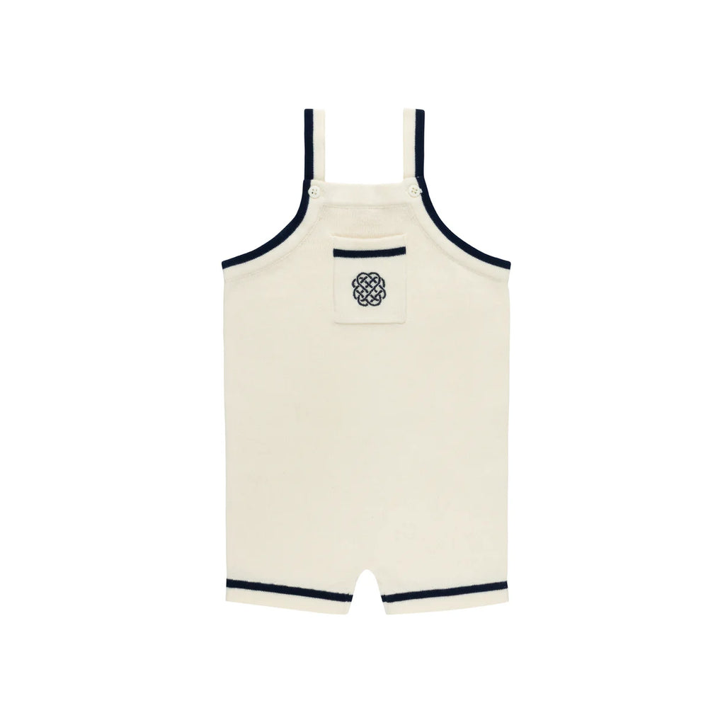 Baby Boy Romper | Wave Knit Collection | Ivory/Navy | Looms | SS26
