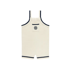 Baby Boy Romper | Wave Knit Collection | Ivory/Navy | Looms | SS26