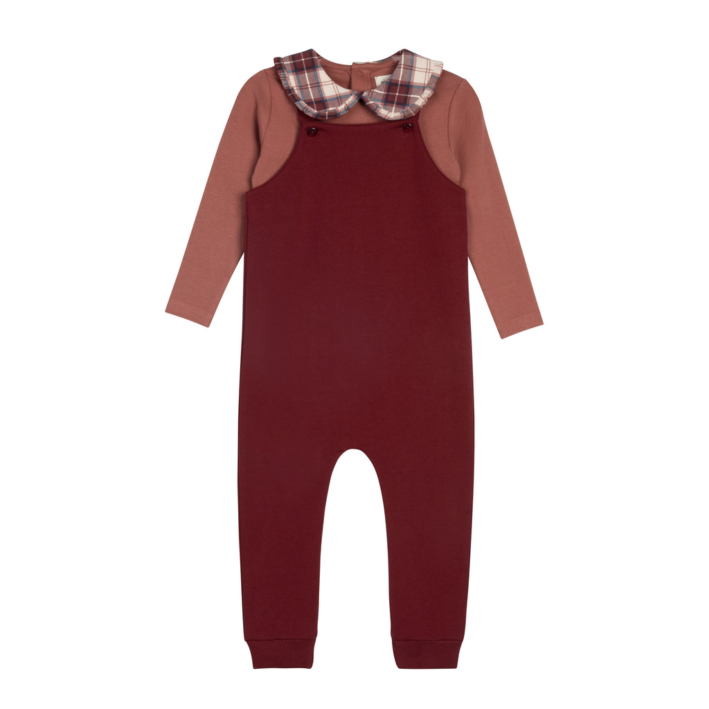 Baby Girl Bodysuit and Overalls | French Terry Scottish Collection | Pink | Ely's & Co | AW26
