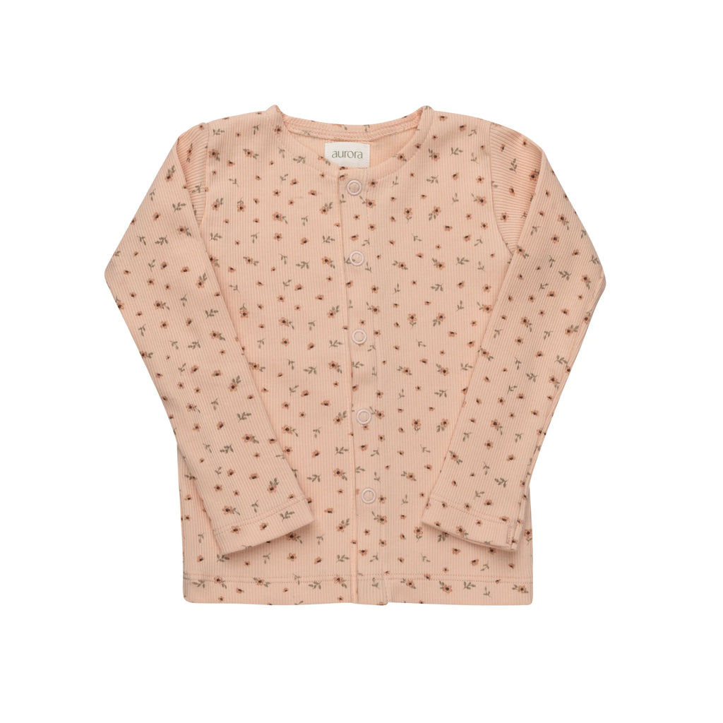 Baby Girl Cardigan | Floral Rib Collection | Pink | Aurora | SS26