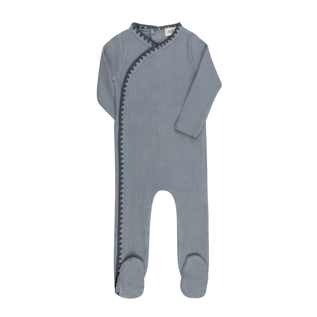 Baby Boy Footie | Whipstitch Collection | Blue | Aurora | AW26