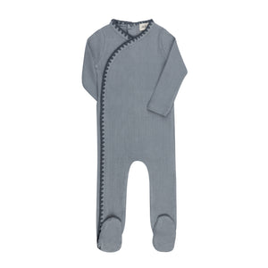 Baby Boy Footie | Whipstitch Collection | Blue | Aurora | AW26