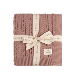 Baby Girl Layette Set | Cable Pointelle Knit Collection | Mauve | Looms | AW25