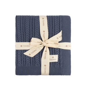 Baby Boy Layette Set | Cable Pointelle Knit Collection | Blue | Looms | AW25