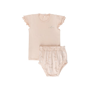 Baby Girl Tee + Bloomers Set | Vintage Birds  | Blush | Ely’s & Co