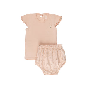 Baby Girl Tee + Bloomers Set | Printed Floral | Pink | Ely’s & Co