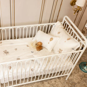 Baby Crib Bedding Linen Set | Carousel Dreams | Sky | 5 Piece Crib Set | Petite Belle