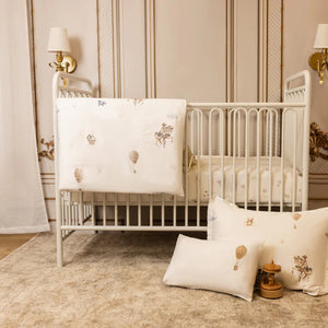 Baby Crib Bedding Linen Set | Carousel Dreams | Sky | 5 Piece Crib Set | Petite Belle