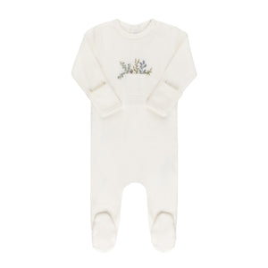 Baby Boy  Footie + Hat | Pocket Full Of Flowers | Ivory | Ely's & Co