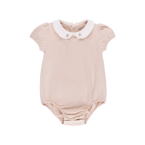 Baby Girl Romper | Wide Rib Rosebud | Pink/Blush | Ely's & Co