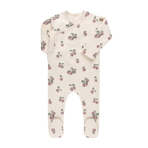 Baby Girl Footie + Hat | Quilted Plums Collection | Cream/Plum | Ely's & Co. | AW23